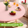 imageSmiry Round Spandex Tablecloth Elastic Fitted Washable Tablecloths for 36quot44quot Tables Waterpoof Stretch Picnic Table Cover for Dining Indoor and Outdoor BluePink