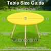 imageSmiry Round Table Cloth Cover Elastic Fitted Flannel Backed Vinyl Tablecloths for 36quot44quot Round Tables Waterproof Wipeable Table Covers for Indoor Outdoor Picnic and Camping Yellow