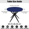 imageSmiry Round Table Cloth Cover Elastic Fitted Flannel Backed Vinyl Tablecloths for 36quot44quot Round Tables Waterproof Wipeable Table Covers for Indoor Outdoor Picnic and Camping Navy