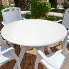 imageSmiry Round Table Cloth Cover Elastic Fitted Flannel Backed Vinyl Tablecloths for 36quot44quot Round Tables Waterproof Wipeable Table Covers for Indoor Outdoor Picnic and Camping White