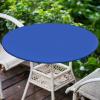 imageSmiry Round Table Cloth Cover Elastic Fitted Flannel Backed Vinyl Tablecloths for 36quot44quot Round Tables Waterproof Wipeable Table Covers for Indoor Outdoor Picnic and Camping Blue