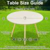 imageSmiry Round Table Cloth Cover Elastic Fitted Flannel Backed Vinyl Tablecloths for 36quot44quot Round Tables Waterproof Wipeable Table Covers for Indoor Outdoor Picnic and Camping Beige