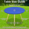 imageSmiry Round Table Cloth Cover Elastic Fitted Flannel Backed Vinyl Tablecloths for 36quot44quot Round Tables Waterproof Wipeable Table Covers for Indoor Outdoor Picnic and Camping Blue