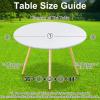 imageSmiry Round Table Cloth Cover Elastic Fitted Flannel Backed Vinyl Tablecloths for 36quot44quot Round Tables Waterproof Wipeable Table Covers for Indoor Outdoor Picnic and Camping White