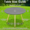 imageSmiry Round Table Cloth Cover Elastic Fitted Flannel Backed Vinyl Tablecloths for 36quot44quot Round Tables Waterproof Wipeable Table Covers for Indoor Outdoor Picnic and Camping Grey