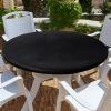imageSmiry Round Table Cloth Cover Elastic Fitted Flannel Backed Vinyl Tablecloths for 36quot44quot Round Tables Waterproof Wipeable Table Covers for Indoor Outdoor Picnic and Camping Black