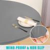 imageSmiry Round Table Cloth Cover Elastic Fitted Flannel Backed Vinyl Tablecloths for 36quot44quot Round Tables Waterproof Wipeable Table Covers for Indoor Outdoor Picnic and Camping Grey