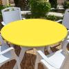 imageSmiry Round Table Cloth Cover Elastic Fitted Flannel Backed Vinyl Tablecloths for 36quot44quot Round Tables Waterproof Wipeable Table Covers for Indoor Outdoor Picnic and Camping Yellow