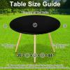 imageSmiry Round Table Cloth Cover Elastic Fitted Flannel Backed Vinyl Tablecloths for 36quot44quot Round Tables Waterproof Wipeable Table Covers for Indoor Outdoor Picnic and Camping Black