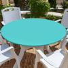 imageSmiry Round Table Cloth Cover Elastic Fitted Flannel Backed Vinyl Tablecloths for 36quot44quot Round Tables Waterproof Wipeable Table Covers for Indoor Outdoor Picnic and Camping Teal