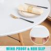 imageSmiry Round Table Cloth Cover Elastic Fitted Flannel Backed Vinyl Tablecloths for 36quot44quot Round Tables Waterproof Wipeable Table Covers for Indoor Outdoor Picnic and Camping White