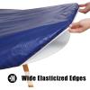 imageSmiry Round Table Cloth Cover Elastic Fitted Flannel Backed Vinyl Tablecloths for 36quot44quot Round Tables Waterproof Wipeable Table Covers for Indoor Outdoor Picnic and Camping Navy