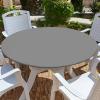 imageSmiry Round Table Cloth Cover Elastic Fitted Flannel Backed Vinyl Tablecloths for 36quot44quot Round Tables Waterproof Wipeable Table Covers for Indoor Outdoor Picnic and Camping Grey