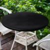 imageSmiry Round Table Cloth Cover Elastic Fitted Flannel Backed Vinyl Tablecloths for 36quot44quot Round Tables Waterproof Wipeable Table Covers for Indoor Outdoor Picnic and Camping Black