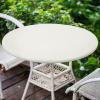 imageSmiry Round Table Cloth Cover Elastic Fitted Flannel Backed Vinyl Tablecloths for 36quot44quot Round Tables Waterproof Wipeable Table Covers for Indoor Outdoor Picnic and Camping Beige