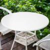 imageSmiry Round Table Cloth Cover Elastic Fitted Flannel Backed Vinyl Tablecloths for 36quot44quot Round Tables Waterproof Wipeable Table Covers for Indoor Outdoor Picnic and Camping White
