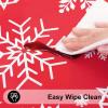 imageSmiry Snowflake Flannel Backed Vinyl Tablecloth Waterproof Round Table Cloth Wipeable Christmas Table Cover for Indoor and Outdoor 60quot Round Red