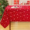 imageSmiry Rectangle Christmas Red Tablecloth 60x84 Inch Waterproof Damask Table Cloth Holly Patterns Fabric Table Covers for Christmas Dinner and New Year Celebration BurgundyRed