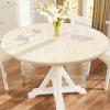 imageSmiry Round Picnic Tablecloth Waterproof Elastic Fitted Table Covers for 36quot  44quot Tables Wipeable Flannel Backed Vinyl Tablecloths for Camping Indoor Outdoor Beige