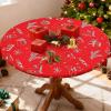 imageSmiry Round Spandex Tablecloth Elastic Fitted Washable Tablecloths for 36quot44quot Tables Waterpoof Stretch Picnic Table Cover for Dining Indoor and Outdoor BlueBurgundy