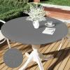 imageSmiry Round Table Cloth Cover Elastic Fitted Flannel Backed Vinyl Tablecloths for 36quot44quot Round Tables Waterproof Wipeable Table Covers for Indoor Outdoor Picnic and Camping Grey