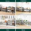 imageSmiry Bamboo Shoe Rack for Closet 5 Tier Wooden Stackable Shoe Organizer Free Standing Shoes Storage Shelf for Entryway Front Door Entrance BrownBlack
