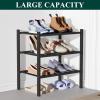 imageSmiry Bamboo Shoe Rack for Closet 5 Tier Wooden Stackable Shoe Organizer Free Standing Shoes Storage Shelf for Entryway Front Door Entrance BrownBlack