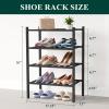 imageSmiry Bamboo Shoe Rack for Closet 5 Tier Wooden Stackable Shoe Organizer Free Standing Shoes Storage Shelf for Entryway Front Door Entrance BrownBlack