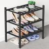 imageSmiry Bamboo Shoe Rack for Closet 5 Tier Wooden Stackable Shoe Organizer Free Standing Shoes Storage Shelf for Entryway Front Door Entrance BrownBlack