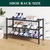 imageSmiry Bamboo Shoe Rack for Closet 5 Tier Wooden Stackable Shoe Organizer Free Standing Shoes Storage Shelf for Entryway Front Door Entrance BrownBlack