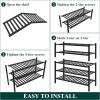 imageSmiry Bamboo Shoe Rack for Closet 5 Tier Wooden Stackable Shoe Organizer Free Standing Shoes Storage Shelf for Entryway Front Door Entrance BrownBlack