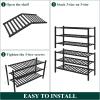 imageSmiry Bamboo Shoe Rack for Closet 5 Tier Wooden Stackable Shoe Organizer Free Standing Shoes Storage Shelf for Entryway Front Door Entrance BrownBlack