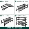 imageSmiry Bamboo Shoe Rack for Closet 5 Tier Wooden Stackable Shoe Organizer Free Standing Shoes Storage Shelf for Entryway Front Door Entrance BrownBlack