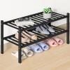 imageSmiry Bamboo Shoe Rack for Closet 5 Tier Wooden Stackable Shoe Organizer Free Standing Shoes Storage Shelf for Entryway Front Door Entrance BrownBlack