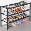 imageSmiry Bamboo Shoe Rack for Closet 5 Tier Wooden Stackable Shoe Organizer Free Standing Shoes Storage Shelf for Entryway Front Door Entrance BrownBlack