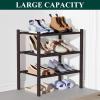 imageSmiry Bamboo Shoe Rack for Closet 5 Tier Wooden Stackable Shoe Organizer Free Standing Shoes Storage Shelf for Entryway Front Door Entrance BrownBrown