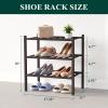 imageSmiry Bamboo Shoe Rack for Closet 5 Tier Wooden Stackable Shoe Organizer Free Standing Shoes Storage Shelf for Entryway Front Door Entrance BrownBrown