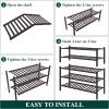 imageSmiry Bamboo Shoe Rack for Closet 5 Tier Wooden Stackable Shoe Organizer Free Standing Shoes Storage Shelf for Entryway Front Door Entrance BrownBrown