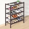 imageSmiry Bamboo Shoe Rack for Closet 5 Tier Wooden Stackable Shoe Organizer Free Standing Shoes Storage Shelf for Entryway Front Door Entrance BrownBrown