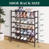 imageSmiry Bamboo Shoe Rack for Closet 5 Tier Wooden Stackable Shoe Organizer Free Standing Shoes Storage Shelf for Entryway Front Door Entrance BrownBrown