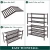 imageSmiry Bamboo Shoe Rack for Closet 5 Tier Wooden Stackable Shoe Organizer Free Standing Shoes Storage Shelf for Entryway Front Door Entrance BrownBrown