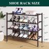 imageSmiry Bamboo Shoe Rack for Closet 5 Tier Wooden Stackable Shoe Organizer Free Standing Shoes Storage Shelf for Entryway Front Door Entrance BrownBrown