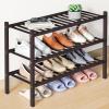 imageSmiry Bamboo Shoe Rack for Closet 5 Tier Wooden Stackable Shoe Organizer Free Standing Shoes Storage Shelf for Entryway Front Door Entrance BrownBrown
