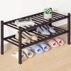 imageSmiry Bamboo Shoe Rack for Closet 5 Tier Wooden Stackable Shoe Organizer Free Standing Shoes Storage Shelf for Entryway Front Door Entrance BrownBrown