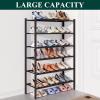 imageSmiry Bamboo Shoe Rack for Closet 5 Tier Wooden Stackable Shoe Organizer Free Standing Shoes Storage Shelf for Entryway Front Door Entrance BrownBrown
