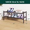 imageSmiry Bamboo Shoe Rack for Closet 5 Tier Wooden Stackable Shoe Organizer Free Standing Shoes Storage Shelf for Entryway Front Door Entrance BrownBrown