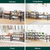 imageSmiry Bamboo Shoe Rack for Closet 5 Tier Wooden Stackable Shoe Organizer Free Standing Shoes Storage Shelf for Entryway Front Door Entrance BrownBrown