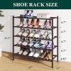 imageSmiry Bamboo Shoe Rack for Closet 5 Tier Wooden Stackable Shoe Organizer Free Standing Shoes Storage Shelf for Entryway Front Door Entrance BrownBrown