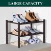 imageSmiry Bamboo Shoe Rack for Closet 5 Tier Wooden Stackable Shoe Organizer Free Standing Shoes Storage Shelf for Entryway Front Door Entrance BrownBrown
