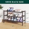 imageSmiry Bamboo Shoe Rack for Closet 5 Tier Wooden Stackable Shoe Organizer Free Standing Shoes Storage Shelf for Entryway Front Door Entrance BrownBrown